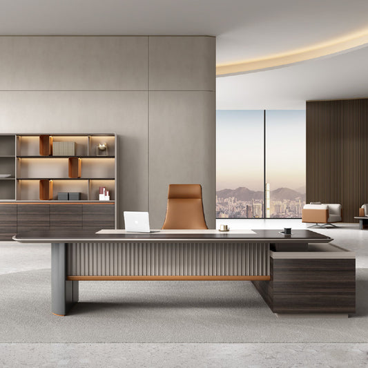 Huimei Executive Office Table LX-280 / LX-320, Brown Color