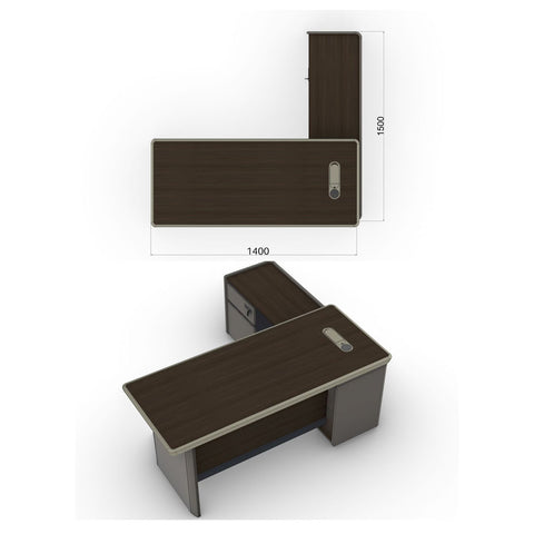 Huimei Executive Office Table, Brown, SB-1401 / SB-1601
