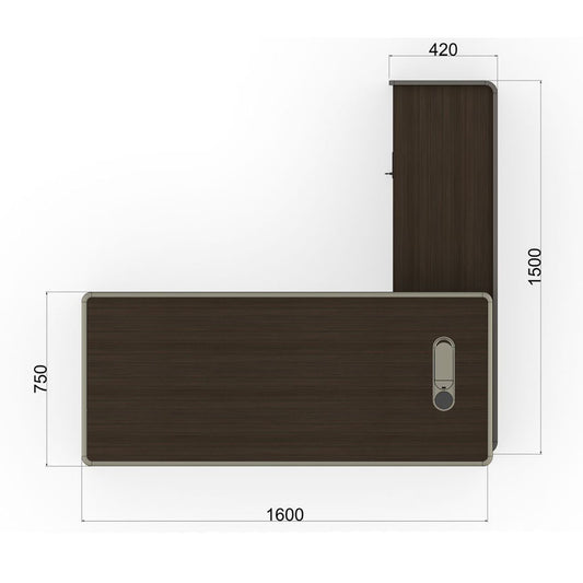 Huimei Executive Office Table, Brown, SB-1401 / SB-1601