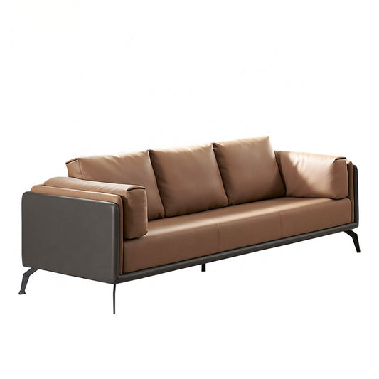 Huimei PU Leather Sofa Cushioned Brown Color, SF-221