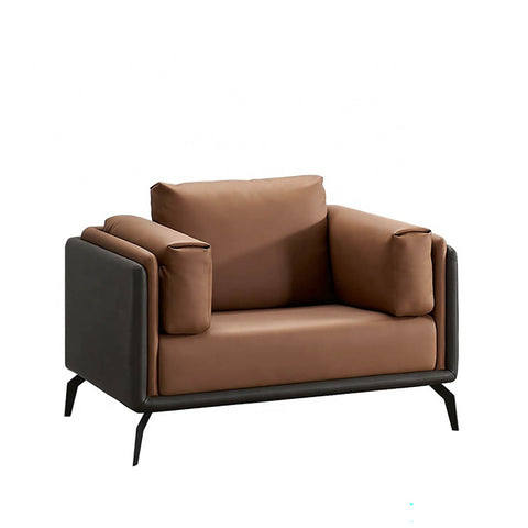 Huimei PU Leather Sofa Cushioned Brown Color, SF-221
