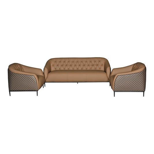 Huimei PU Leather Cushioned Sofa Brown Color, SF-231