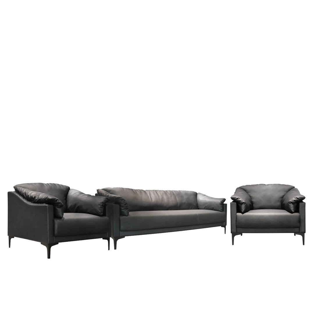 Huimei SF-237 Office Sofa Set, Black Color
