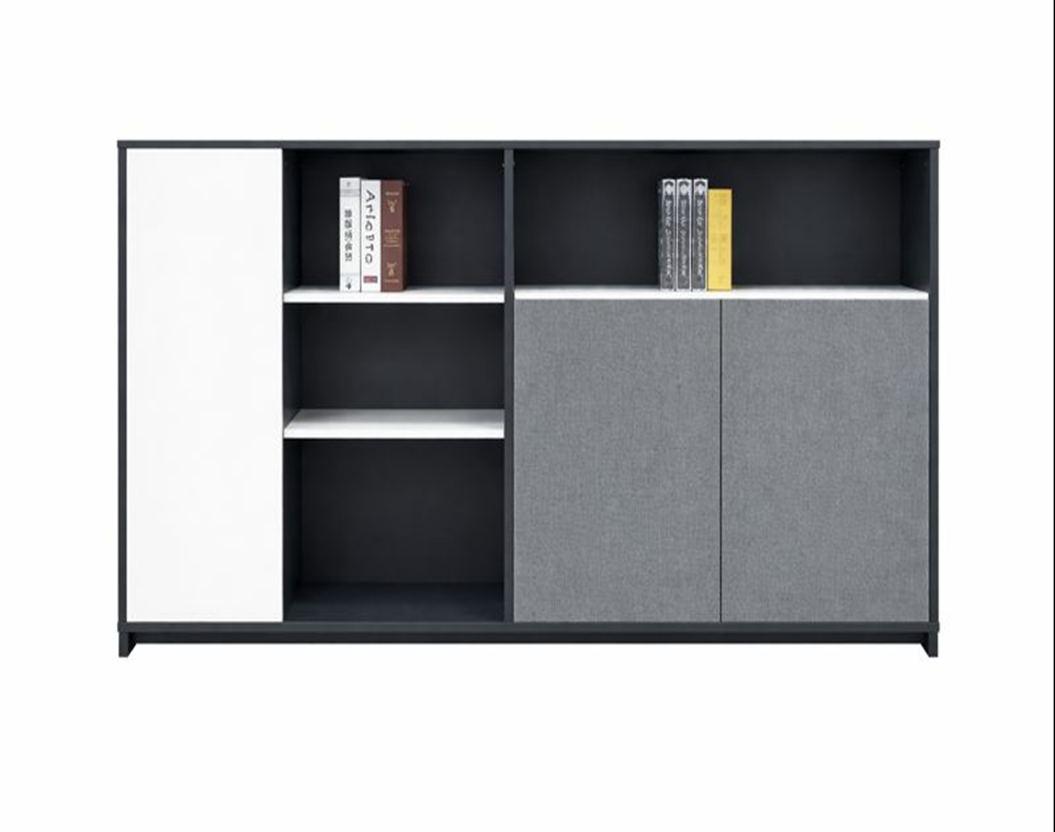 LG01 Office Storage Cabinet with Shelves & Fabric Doors – 200 × 136 cm