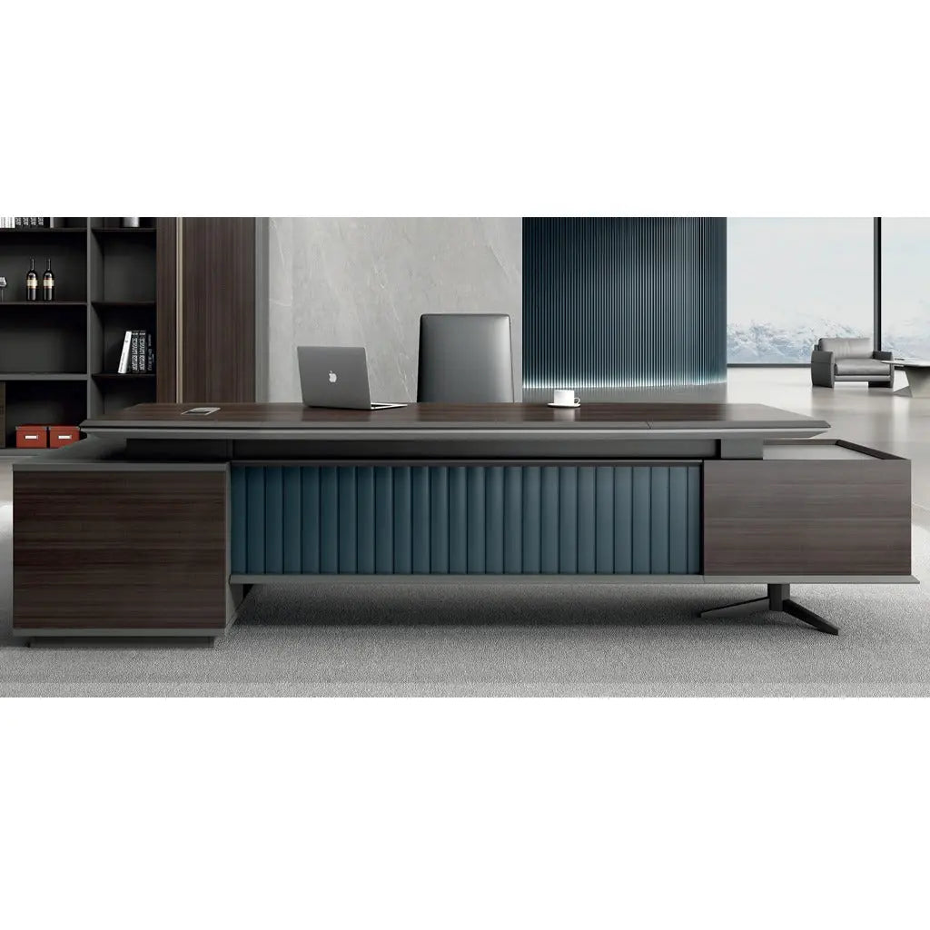 Huimei Brown Manager Table with Side Storage Huimei Furniture