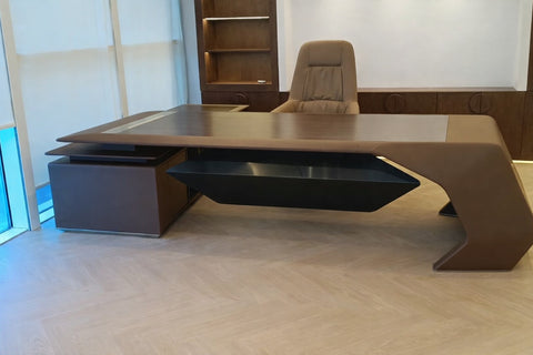 Huimei Executive Office Table, Brown, H-02