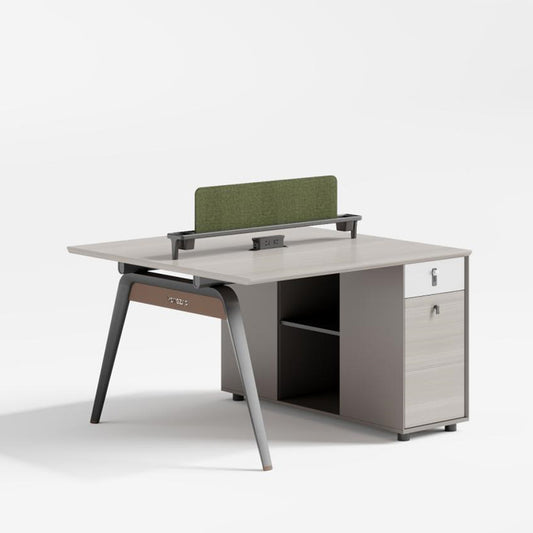 Huimei YD-1212-1 Office Workstation White Oak Color