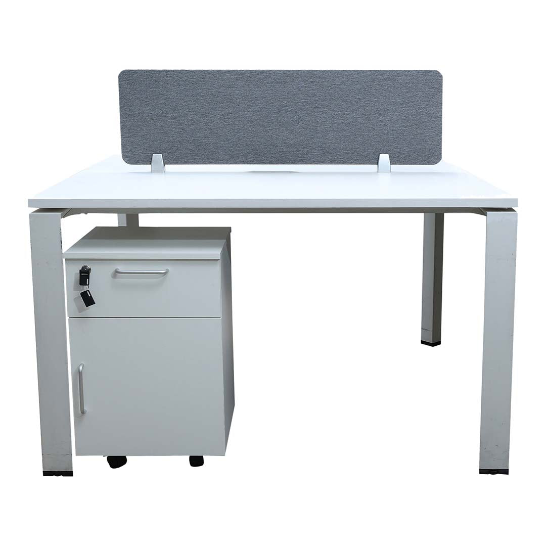 Work Station for two (x2) Matt White Color