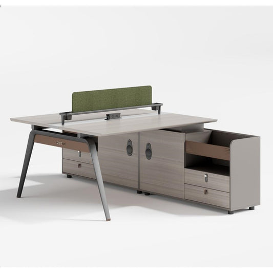 Huimei YD-1424-1 Office Workstation White Oak Color